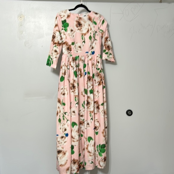 Dainty Jewells Modest Beautiful Pink Floral 3/4 Sleeve Maxi Dress Size Small - Picture 2 of 9